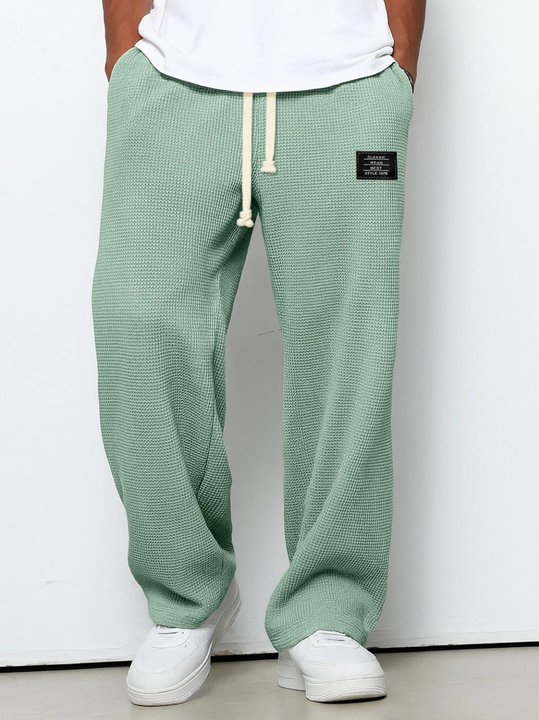 Homme Pantalon Large Décontracté avec Cordon de Serrage
