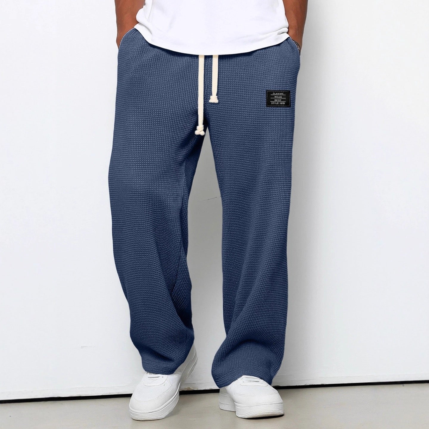 Homme Pantalon Large Décontracté avec Cordon de Serrage