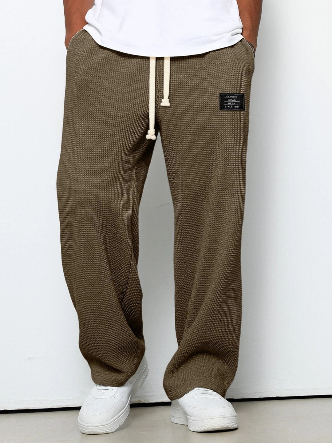Homme Pantalon Large Décontracté avec Cordon de Serrage