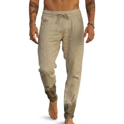 Homme Pantalon Slim avec Cordon de Serrage et Taille Élastique