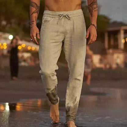 Homme Pantalon Slim avec Cordon de Serrage et Taille Élastique