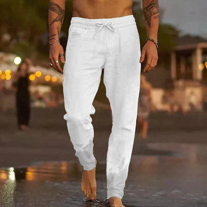 Homme Pantalon Slim avec Cordon de Serrage et Taille Élastique