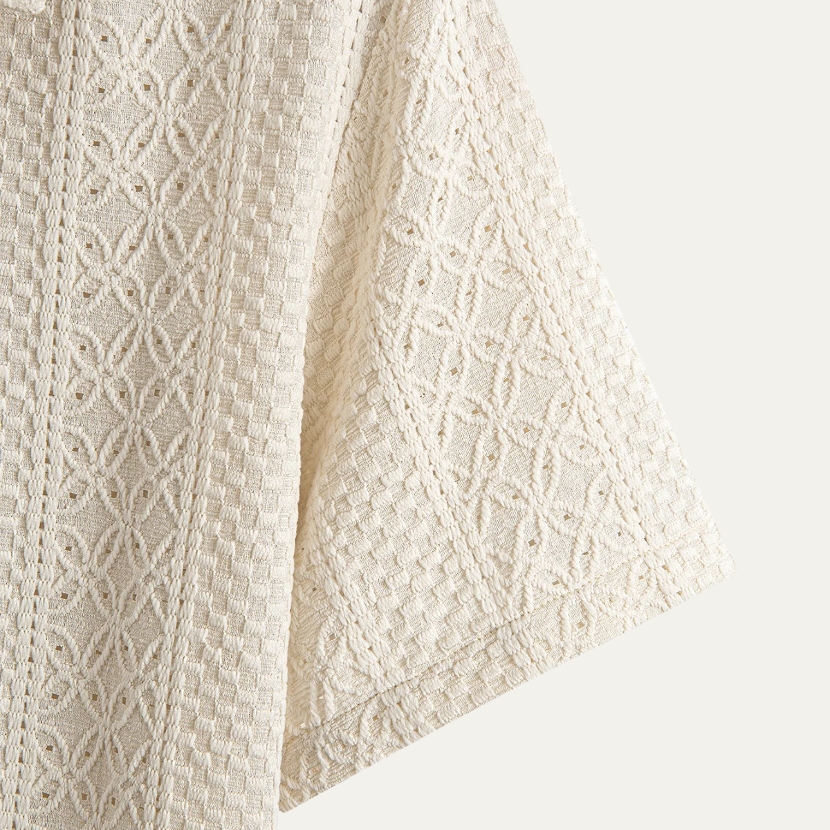 Homme Polo Manches Courtes à Texture Jacquard et Col Classique