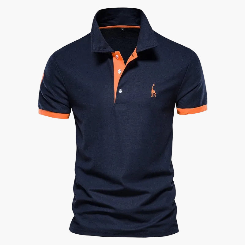 Homme Polo Manches Courtes avec Col Classique et Détails Contrastés