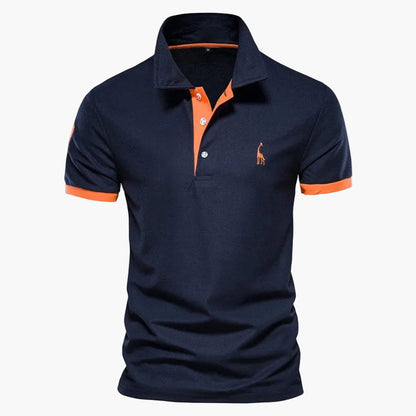 Homme Polo Manches Courtes avec Col Classique et Détails Contrastés