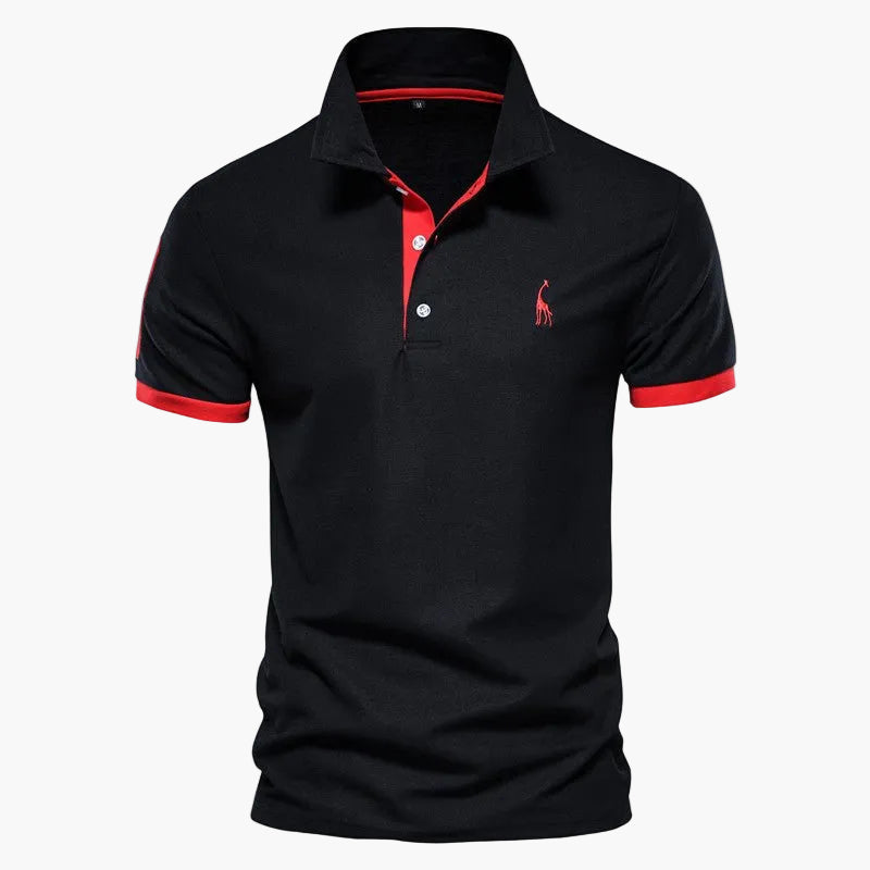 Homme Polo Manches Courtes avec Col Classique et Détails Contrastés