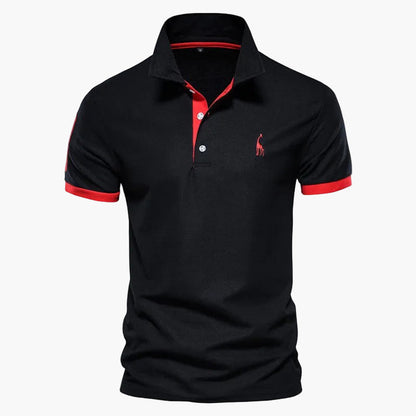 Homme Polo Manches Courtes avec Col Classique et Détails Contrastés