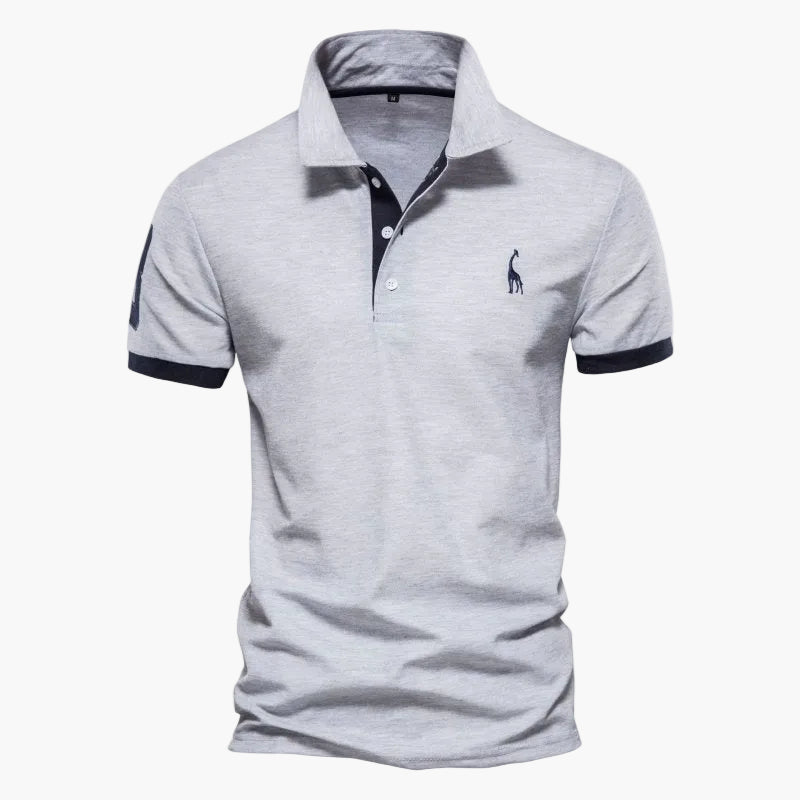 Homme Polo Manches Courtes avec Col Classique et Détails Contrastés