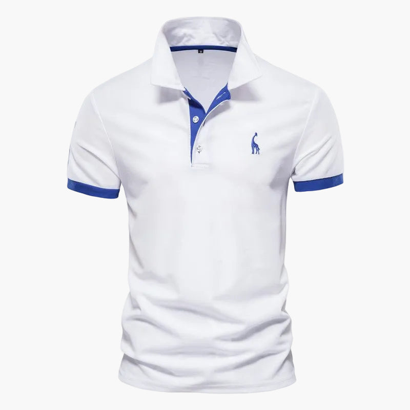 Homme Polo Manches Courtes avec Col Classique et Détails Contrastés