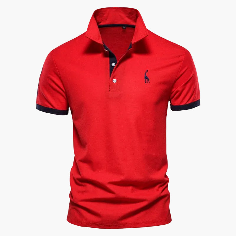 Homme Polo Manches Courtes avec Col Classique et Détails Contrastés