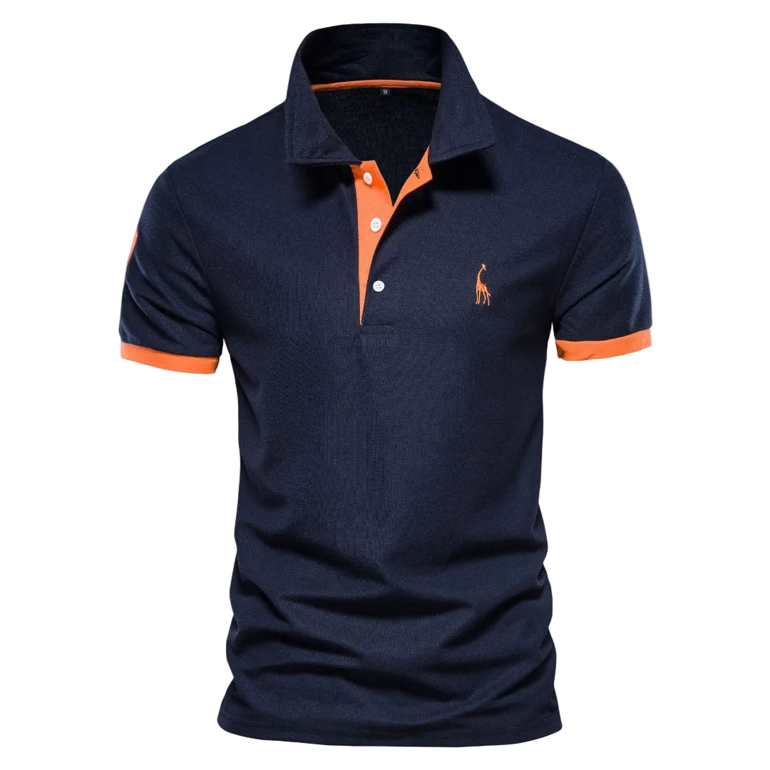 Homme Polo Manches Courtes avec Col Classique et Liserés Contrastés