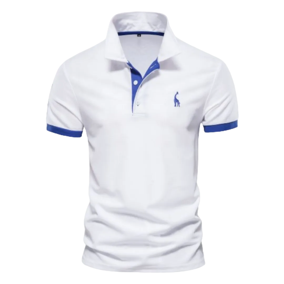 Homme Polo Manches Courtes avec Col Classique et Liserés Contrastés