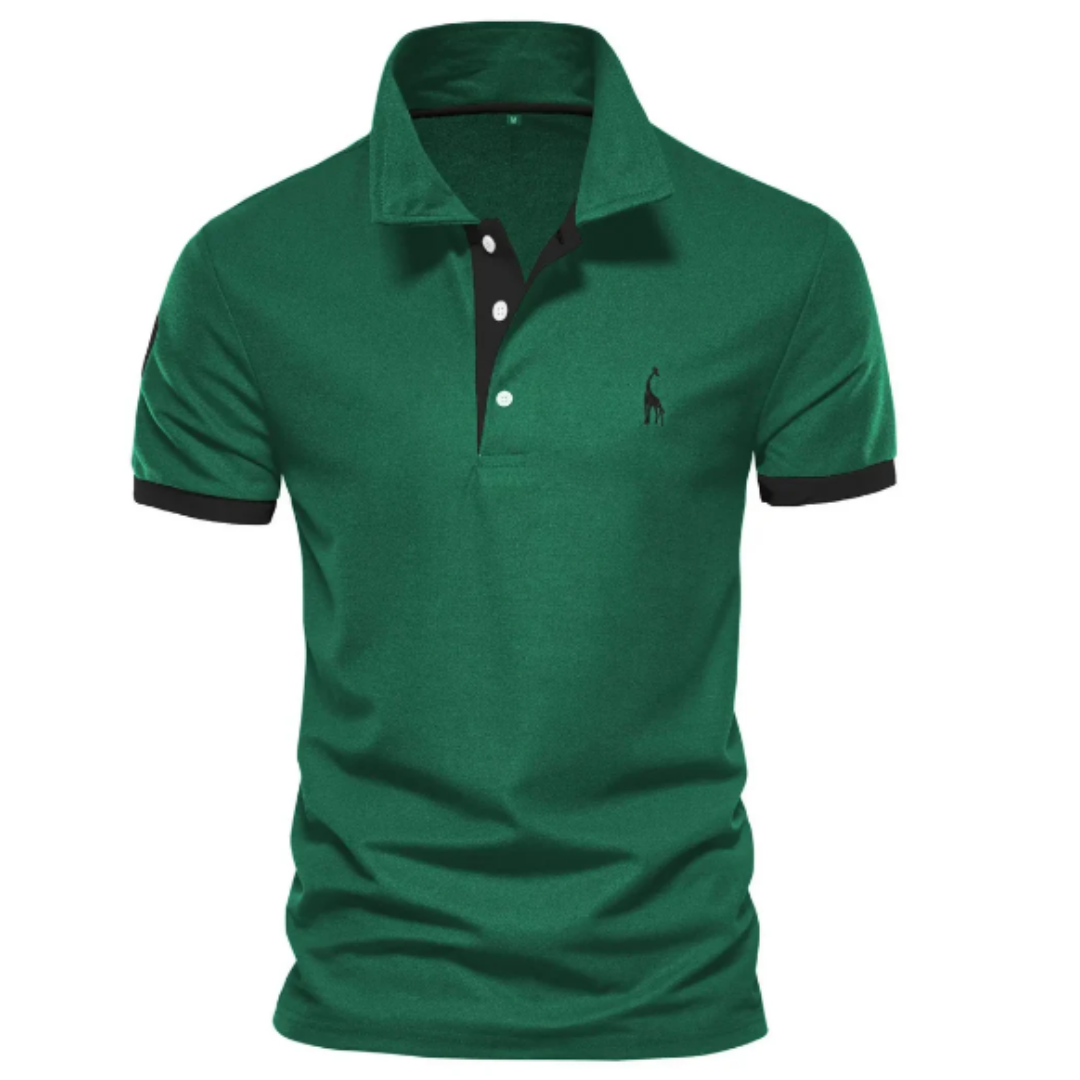 Homme Polo Manches Courtes avec Col Classique et Liserés Contrastés