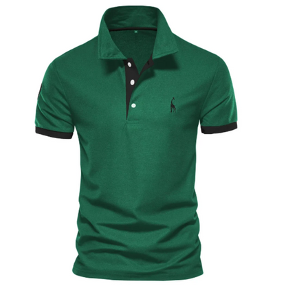 Homme Polo Manches Courtes avec Col Classique et Liserés Contrastés