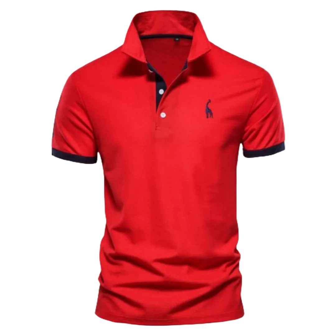 Homme Polo Manches Courtes avec Col Classique et Liserés Contrastés