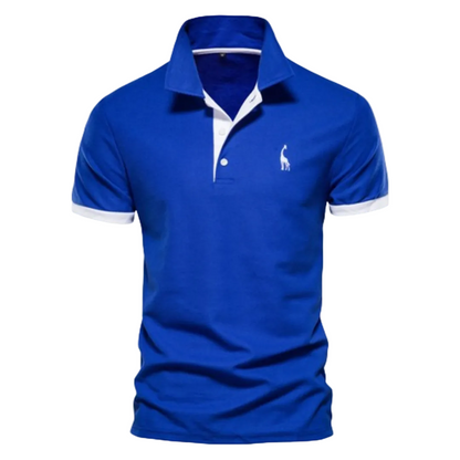 Homme Polo Manches Courtes avec Col Classique et Liserés Contrastés