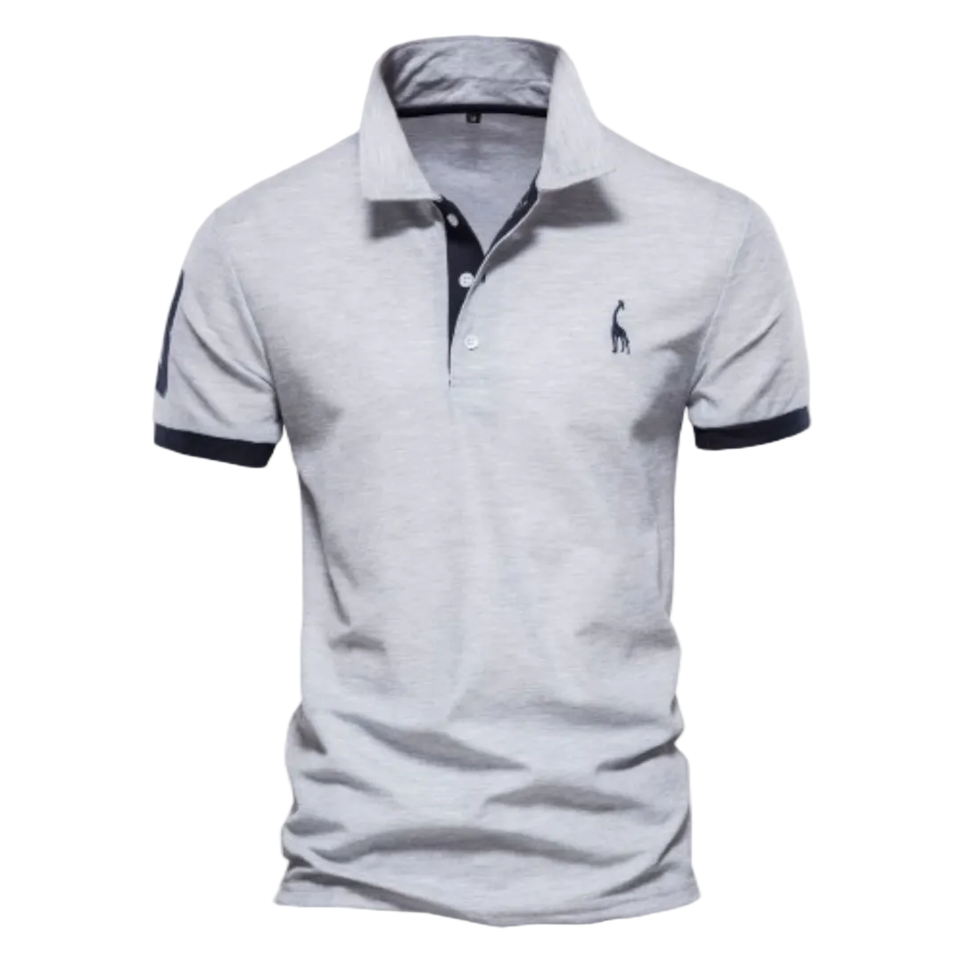 Homme Polo Manches Courtes avec Col Classique et Liserés Contrastés