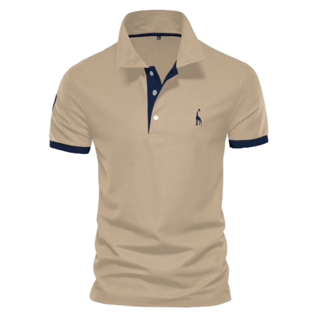 Homme Polo Manches Courtes avec Col Classique et Liserés Contrastés