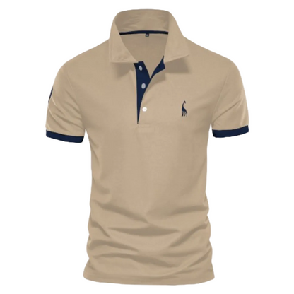 Homme Polo Manches Courtes avec Col Classique et Liserés Contrastés