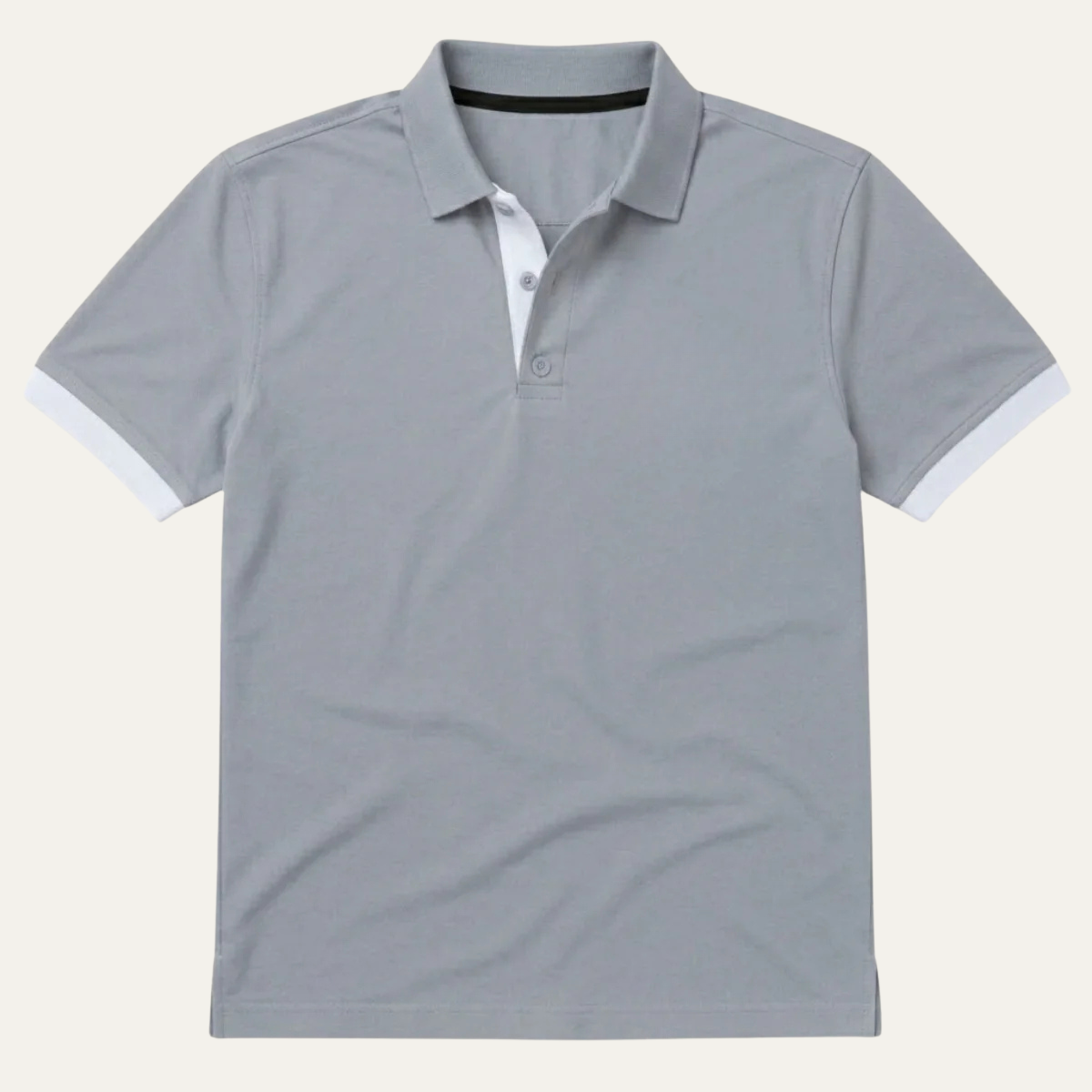 Homme Polo Manches Courtes avec Col Contrasté et Coupe Ajustée