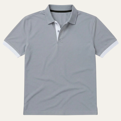 Homme Polo Manches Courtes avec Col Contrasté et Coupe Ajustée