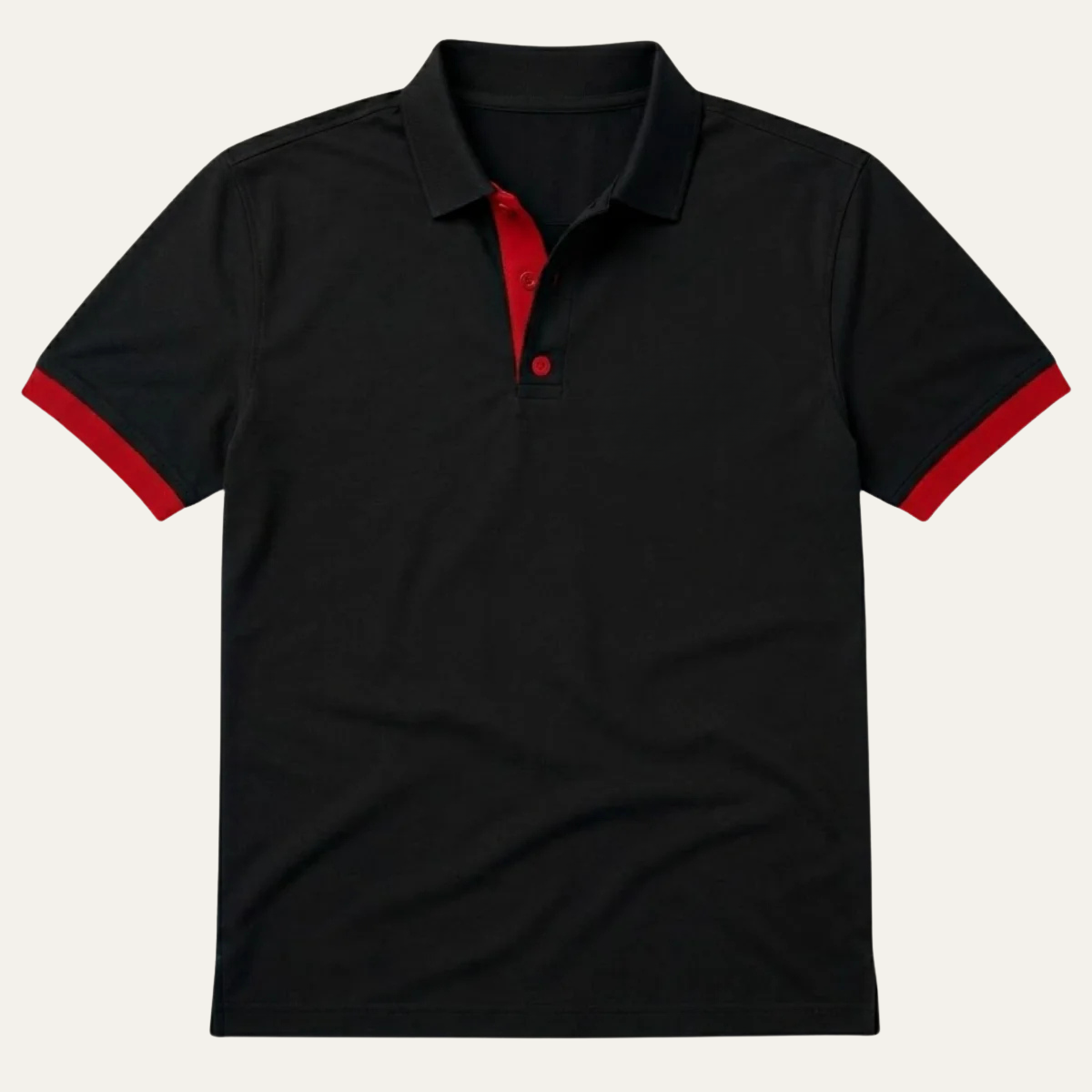 Homme Polo Manches Courtes avec Col Contrasté et Coupe Ajustée