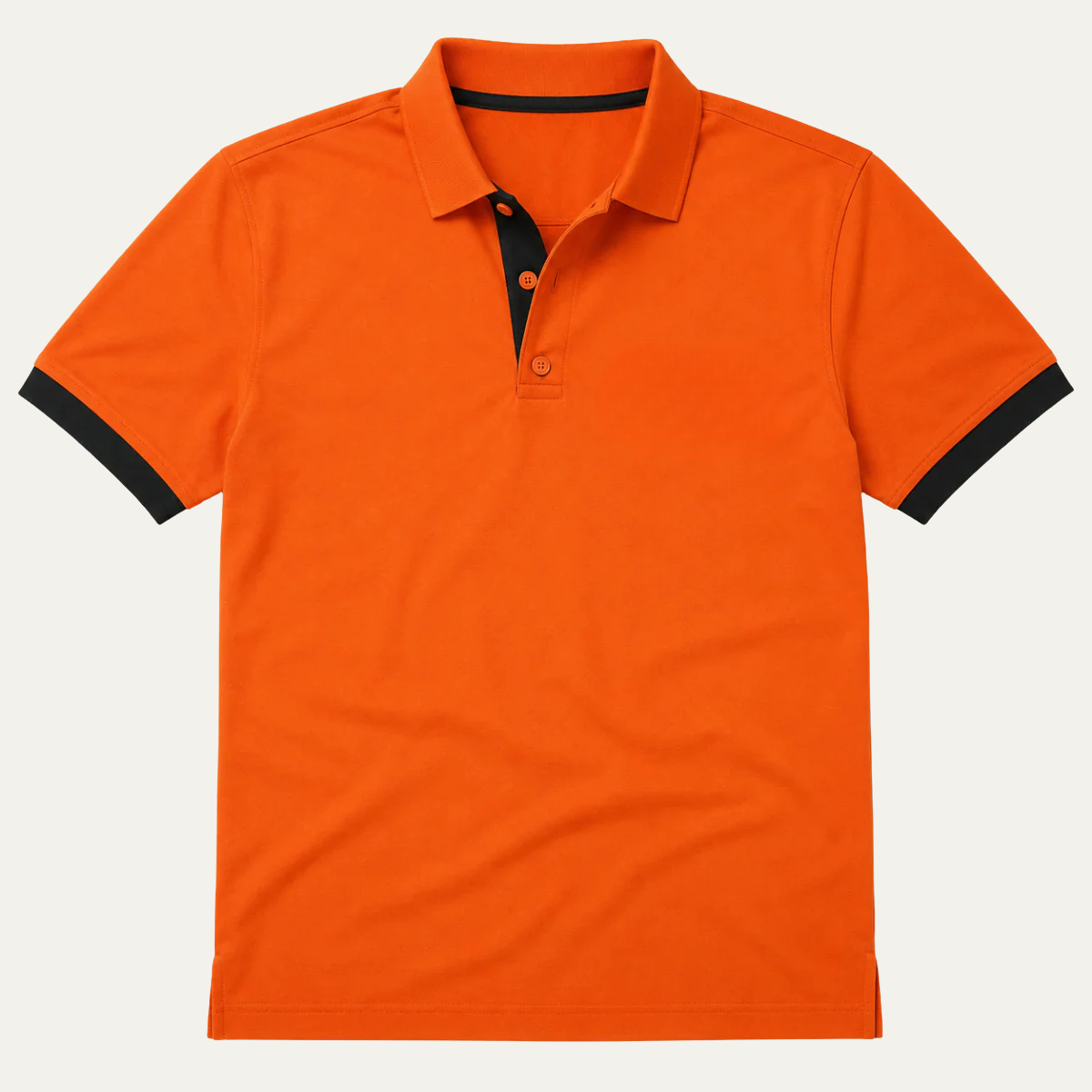 Homme Polo Manches Courtes avec Col Contrasté et Coupe Ajustée