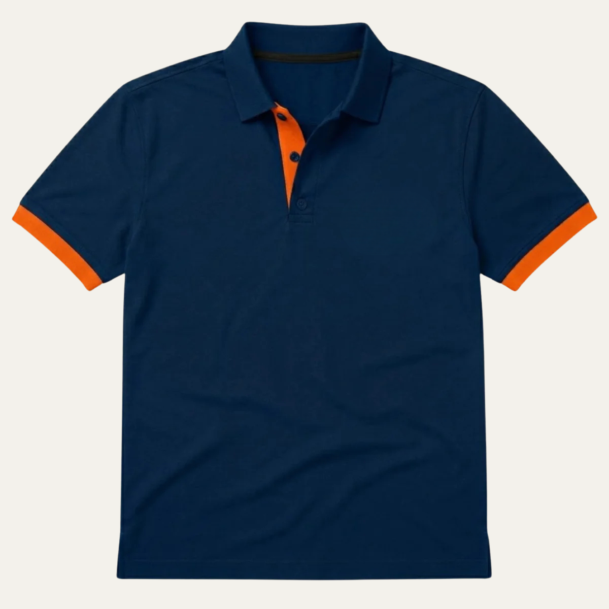 Homme Polo Manches Courtes avec Col Contrasté et Coupe Ajustée