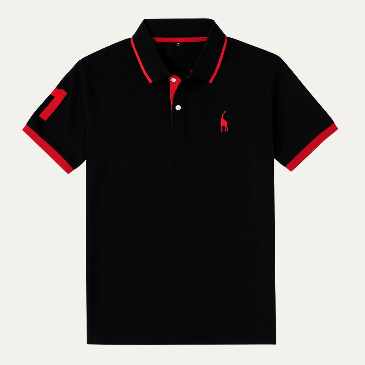 Homme Polo Manches Courtes avec Col Contrasté et Logo Brodé