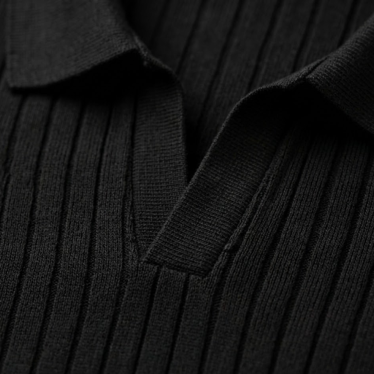 Homme Polo Manches Courtes col Ouvert Slim Fit Texturé