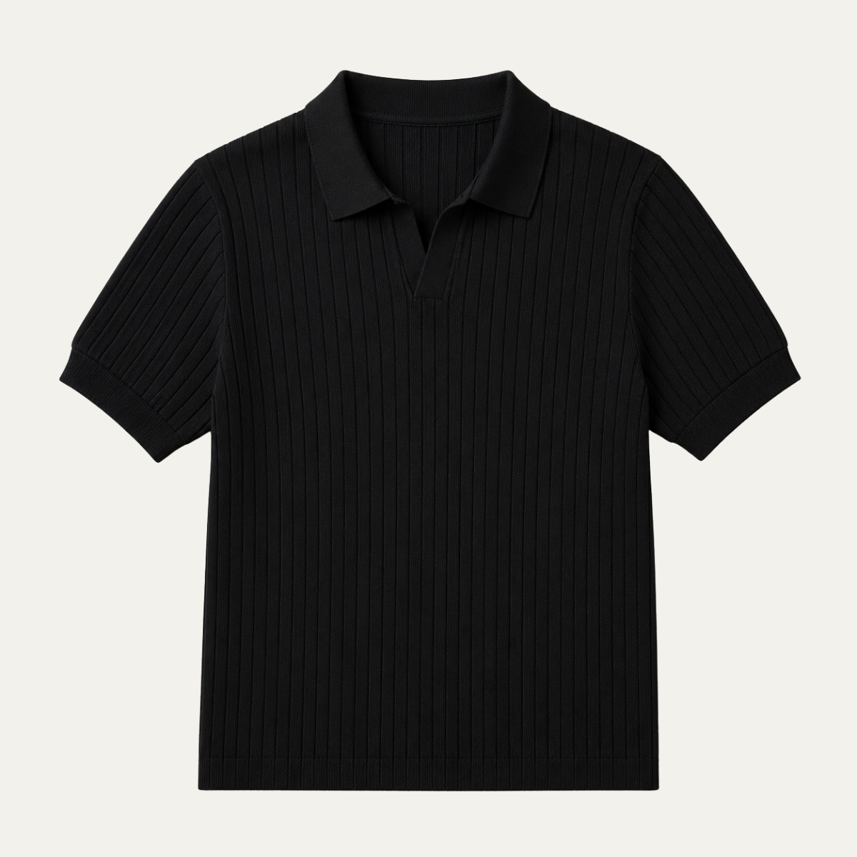 Homme Polo Manches Courtes col Ouvert Slim Fit Texturé