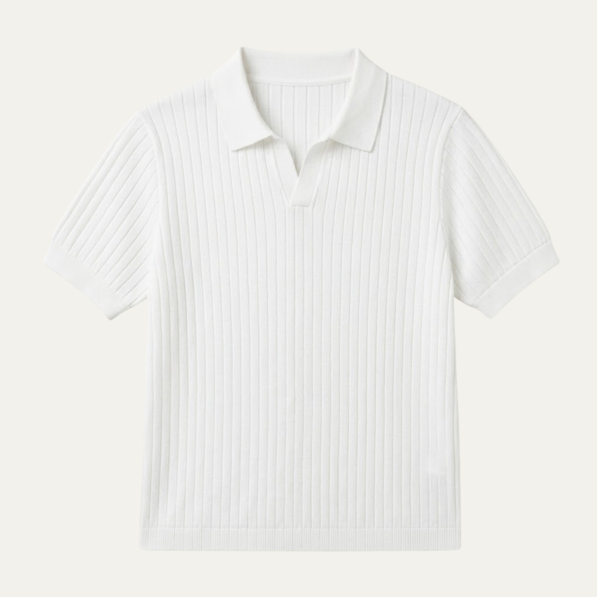 Homme Polo Manches Courtes col Ouvert Slim Fit Texturé
