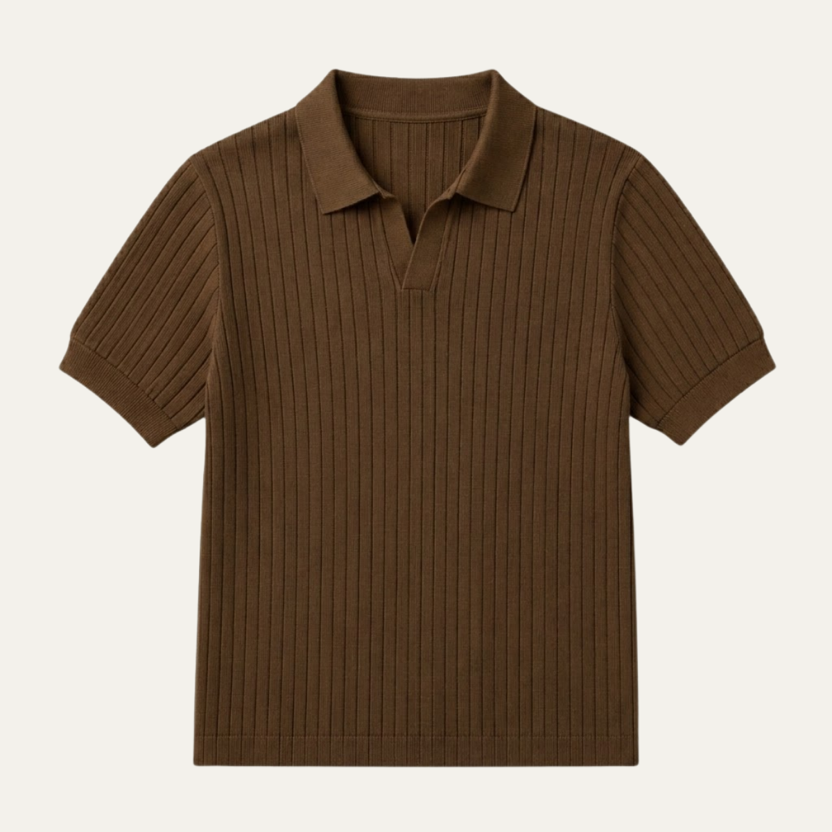 Homme Polo Manches Courtes col Ouvert Slim Fit Texturé