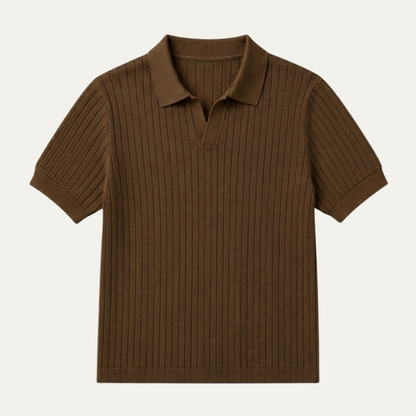 Homme Polo Manches Courtes col Ouvert Slim Fit Texturé