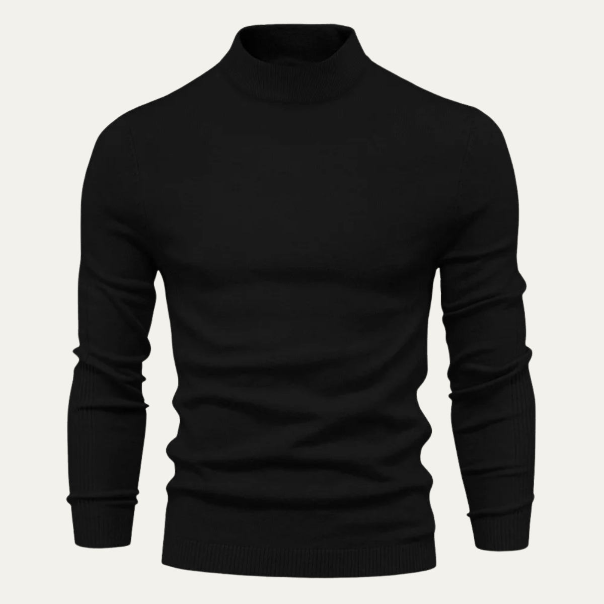 Homme Pull Col Roulé Slim Fit Manches Longues