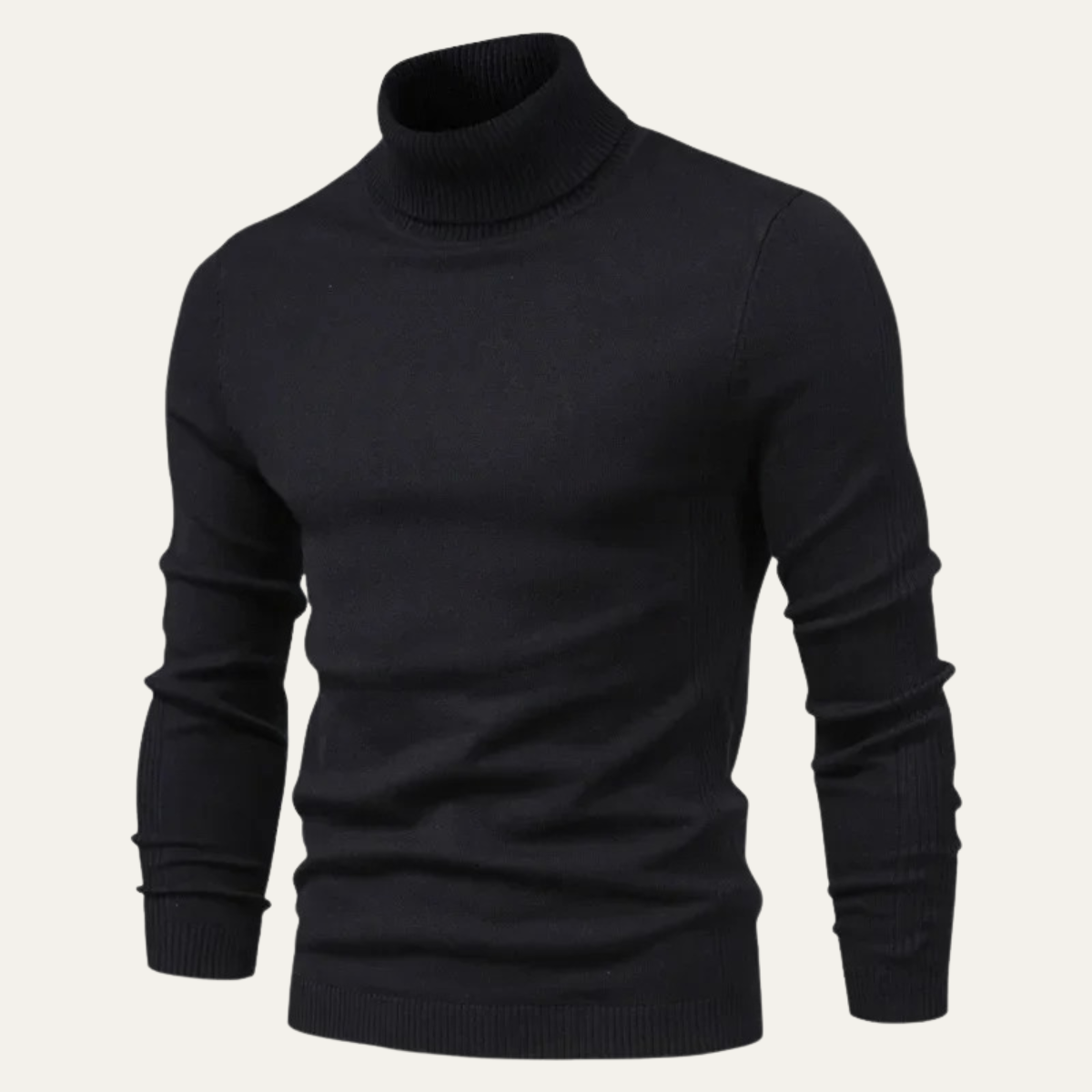 Homme Pull Col Roulé Slim Fit Manches Longues