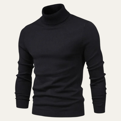 Homme Pull Col Roulé Slim Fit Manches Longues
