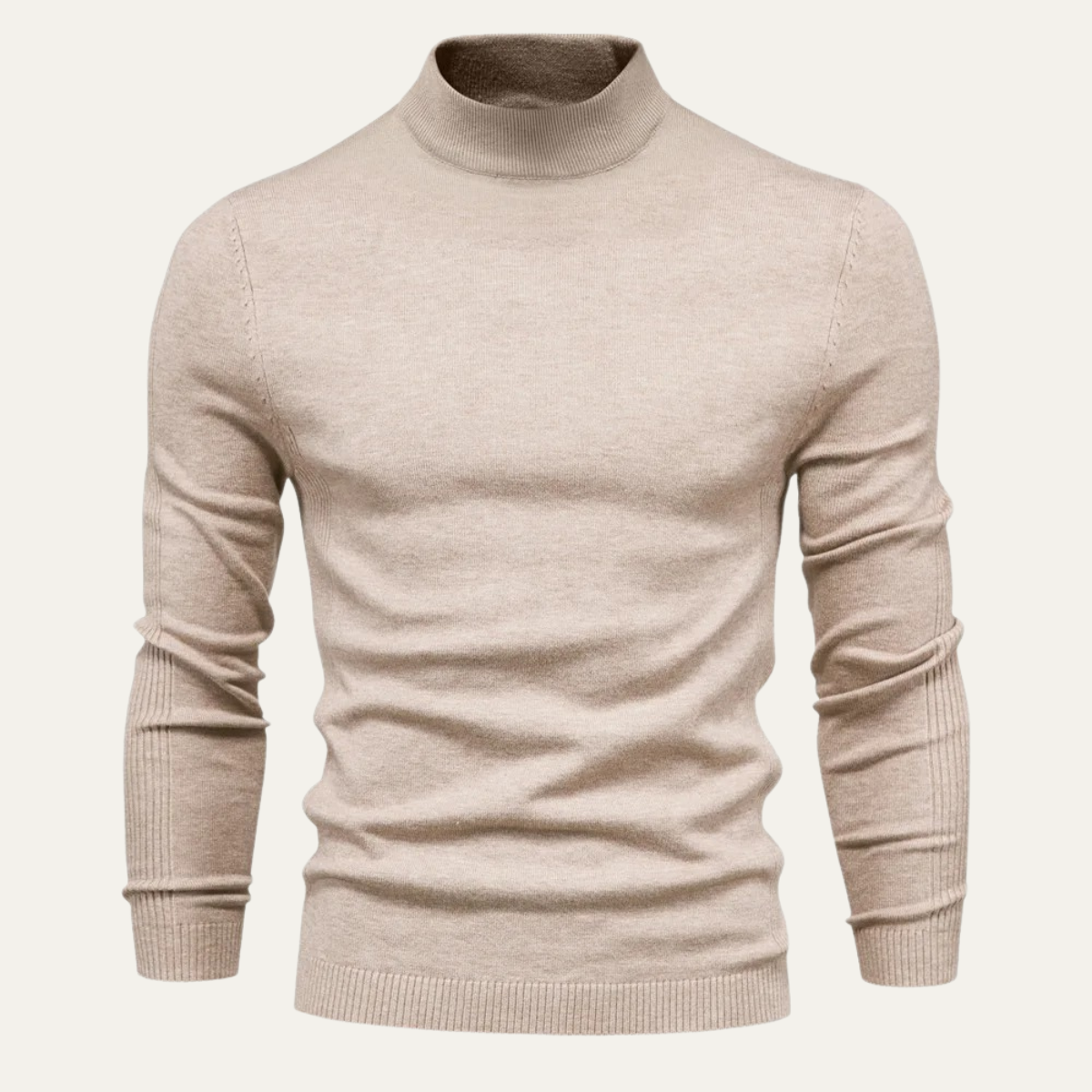 Homme Pull Col Roulé Slim Fit Manches Longues