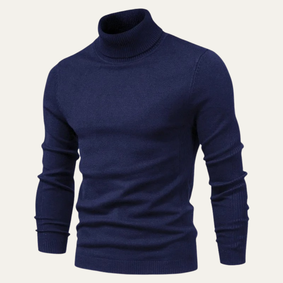 Homme Pull Col Roulé Slim Fit Manches Longues