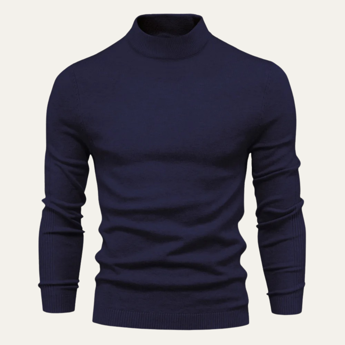 Homme Pull Col Roulé Slim Fit Manches Longues