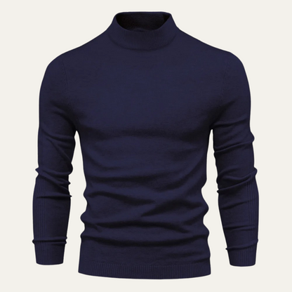 Homme Pull Col Roulé Slim Fit Manches Longues