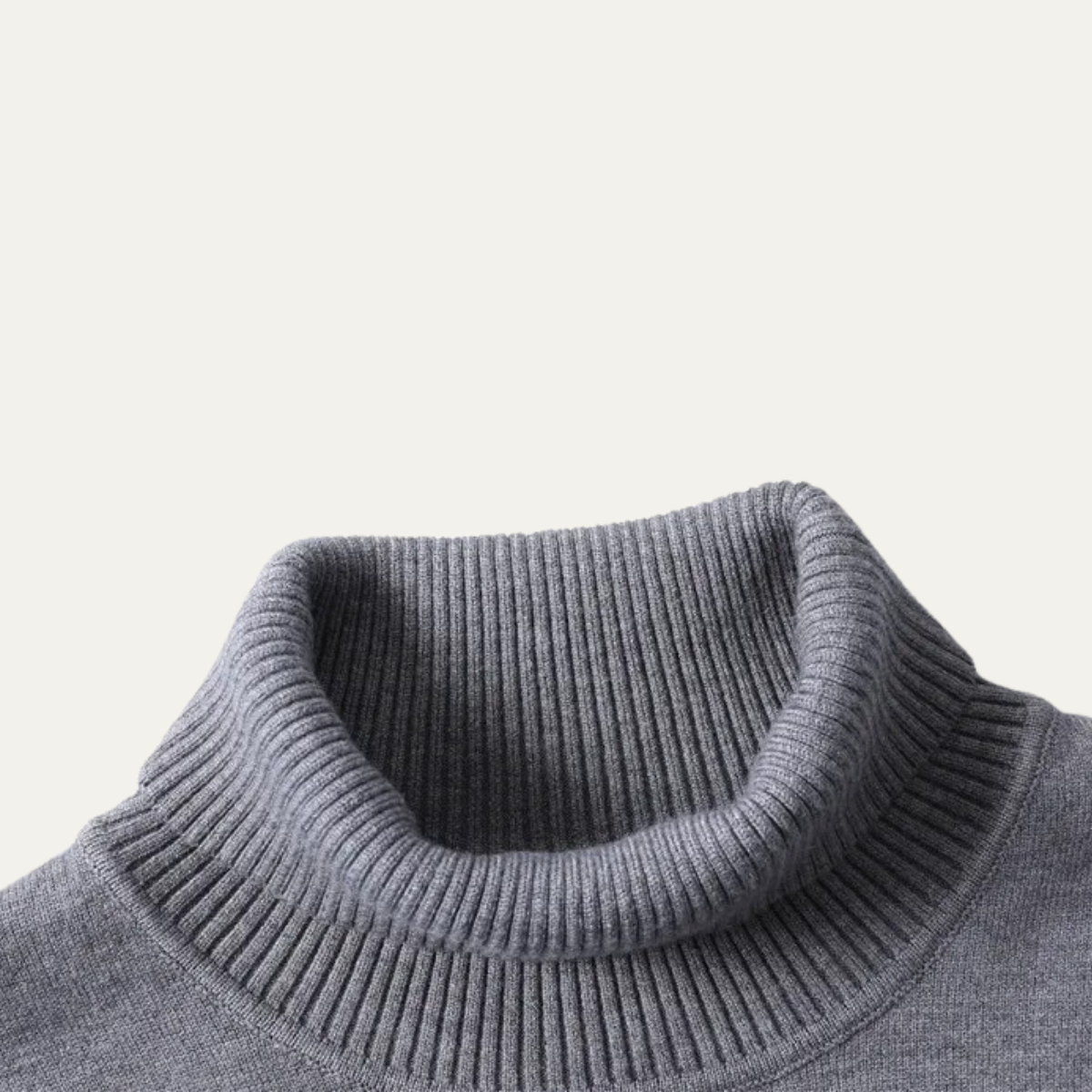 Homme Pull Col Roulé Slim Fit Manches Longues