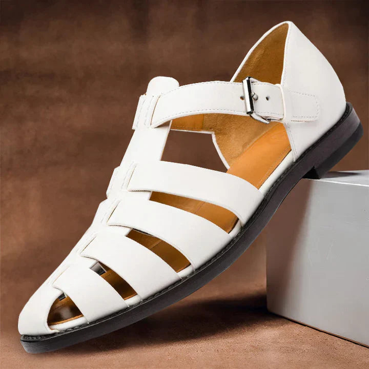 Homme Sandales Gladiateur à Brides Multiples avec Fermeture Boucle