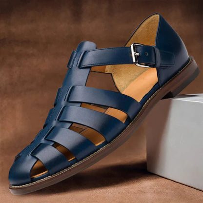 Homme Sandales Gladiateur à Brides Multiples avec Fermeture Boucle