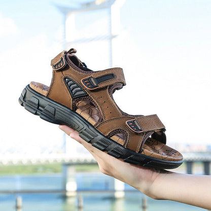 Homme Sandales Open Toe avec Fermeture Velcro Réglable et Semelle Épaisse