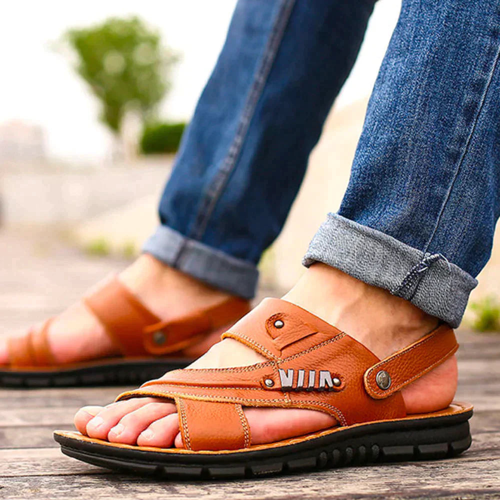 Homme Sandales Ouvertes avec Sangles Ajustables et Semelle Rembourrée