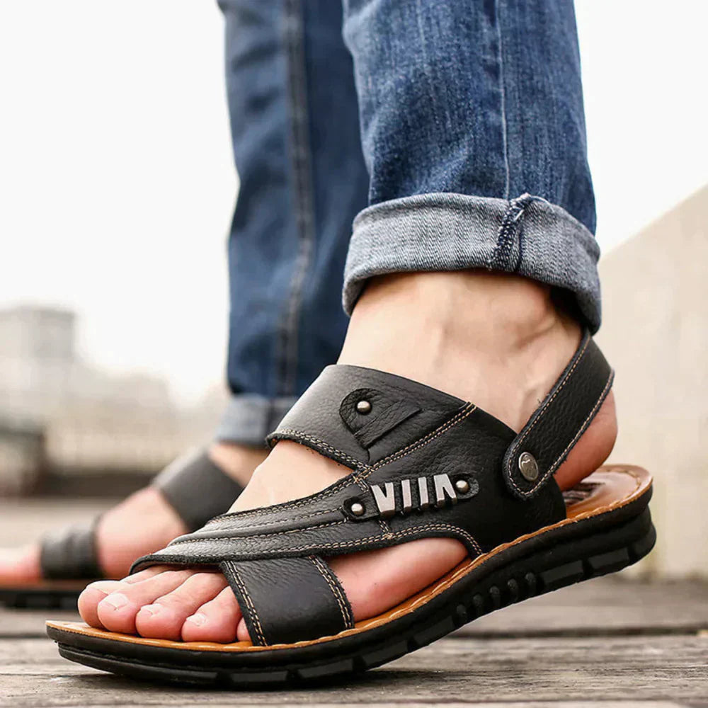Homme Sandales Ouvertes avec Sangles Ajustables et Semelle Rembourrée
