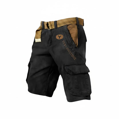 Homme Short Cargo Multi-Poches avec Ceinture