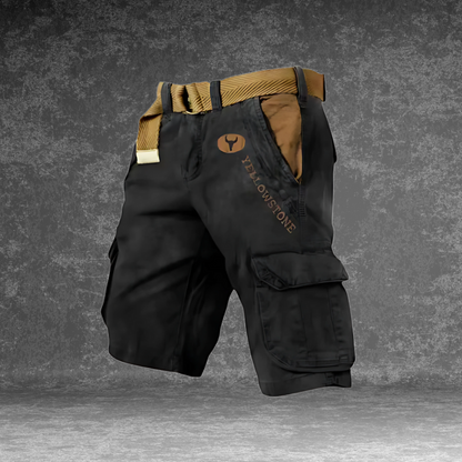 Homme Short Cargo Multi-Poches avec Ceinture