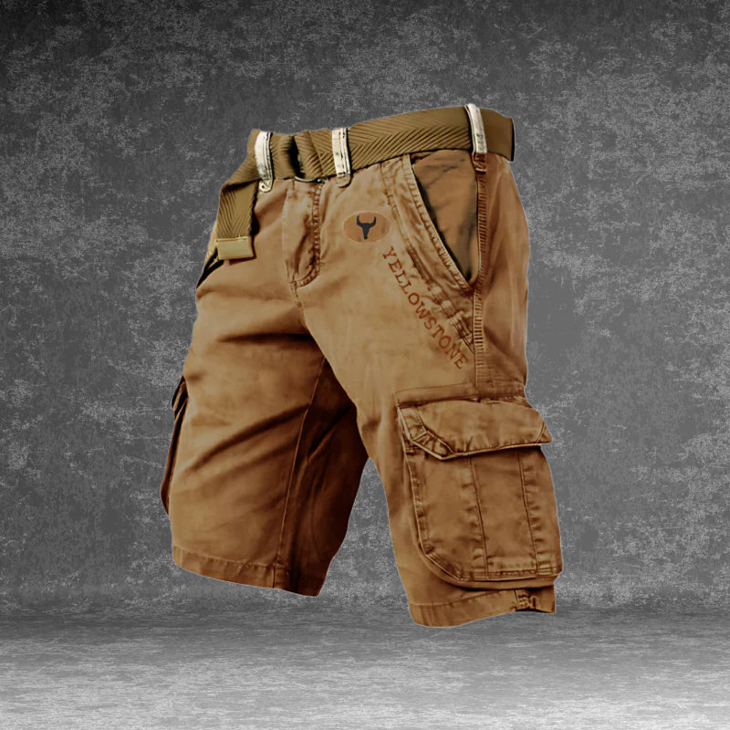 Homme Short Cargo Multi-Poches avec Ceinture